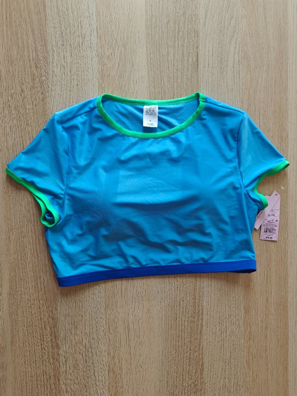 WILD FABLE WOMEN'S CROPPED RASH GUARD SWIM TOP (SIZE XL-16)